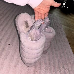 UGG yeah fluff purple sparkle slippers size 9 women’s